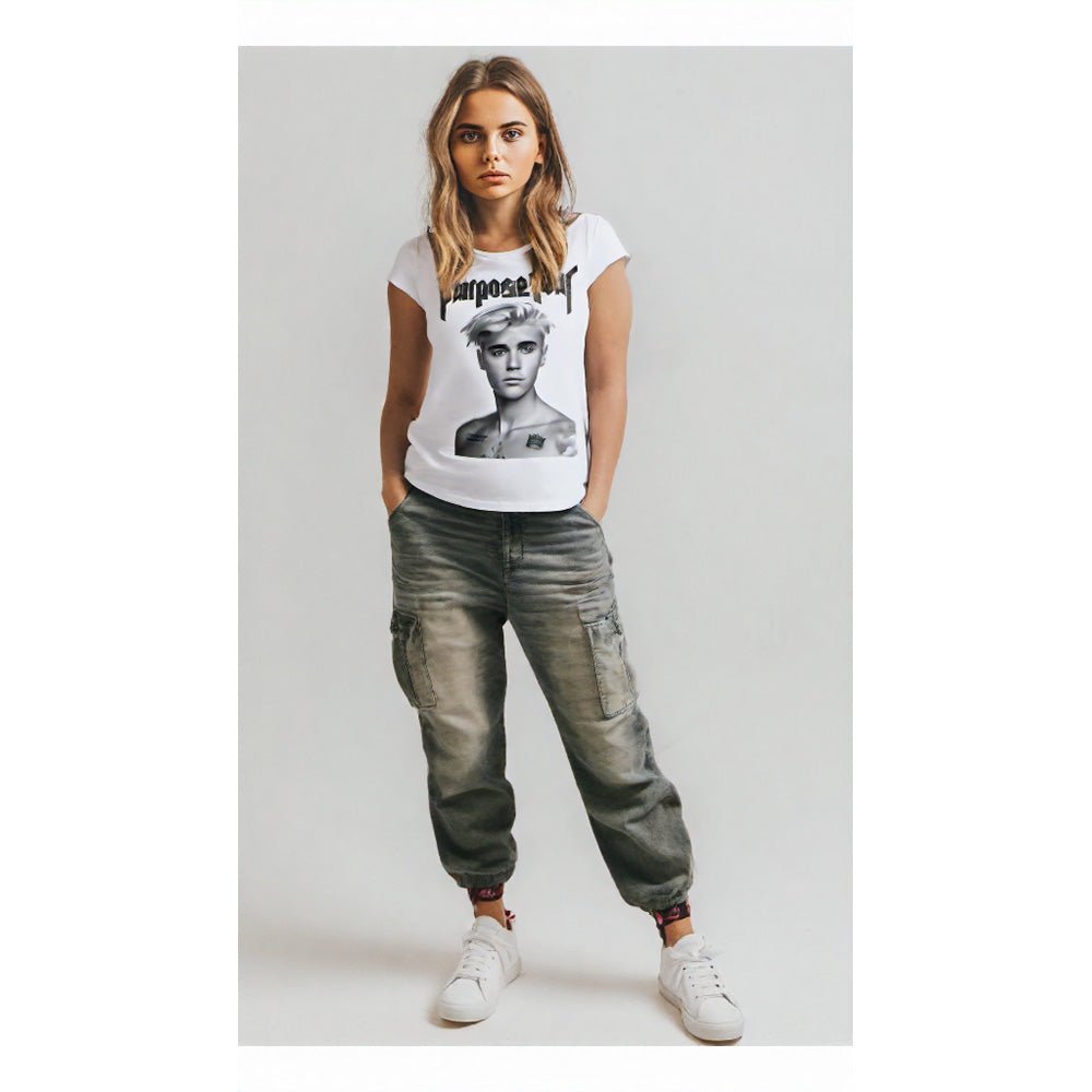 JUSTIN BIEBER ジャスティンビーバー - SHIRTLESS / Amplified( ブランド ) / レア / Tシャツ / レディース|公式ライセンス商品|PGS