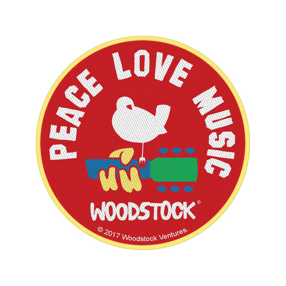 WOODSTOCK ウッドストック (映画公開 55周年 ) - Peace Love Music / ワッペン 【公式 / オフィシャル】