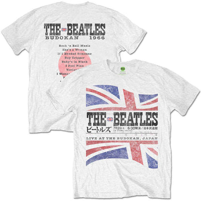 THE BEATLES ビートルズ (結成 65周年 ) - BUDOKAN SET LIST（ヴィンテージ加工） / バックプリントあり / Tシャツ / メンズ 【公式 / オフィシャル】