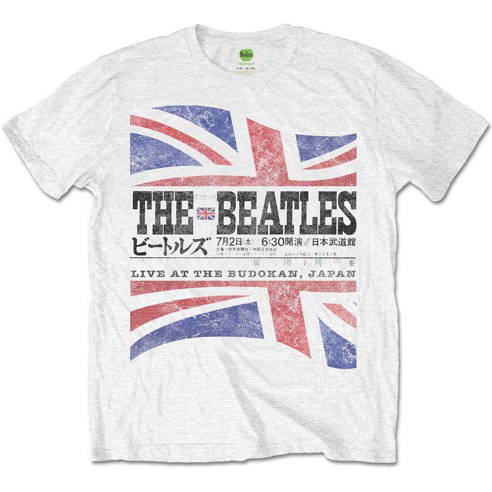 THE BEATLES ビートルズ (結成 65周年 ) - BUDOKAN SET LIST（ヴィンテージ加工） / バックプリントあり / Tシャツ / メンズ 【公式 / オフィシャル】