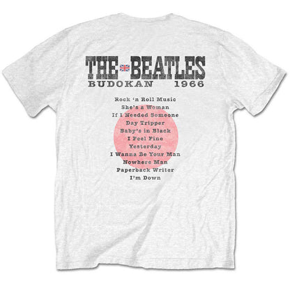 THE BEATLES ビートルズ (結成 65周年 ) - BUDOKAN SET LIST（ヴィンテージ加工） / バックプリントあり / Tシャツ / メンズ 【公式 / オフィシャル】
