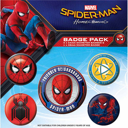 SPIDERMAN スパイダーマン - Homecoming 5個セット / バッジ 【公式 / オフィシャル】