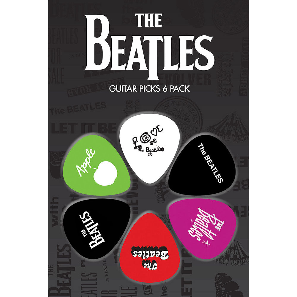 THE BEATLES ビートルズ (結成 65周年 ) - ビートルズ・ロゴシリーズ 6枚セット / ギターピック 【公式 / オフィシャル】