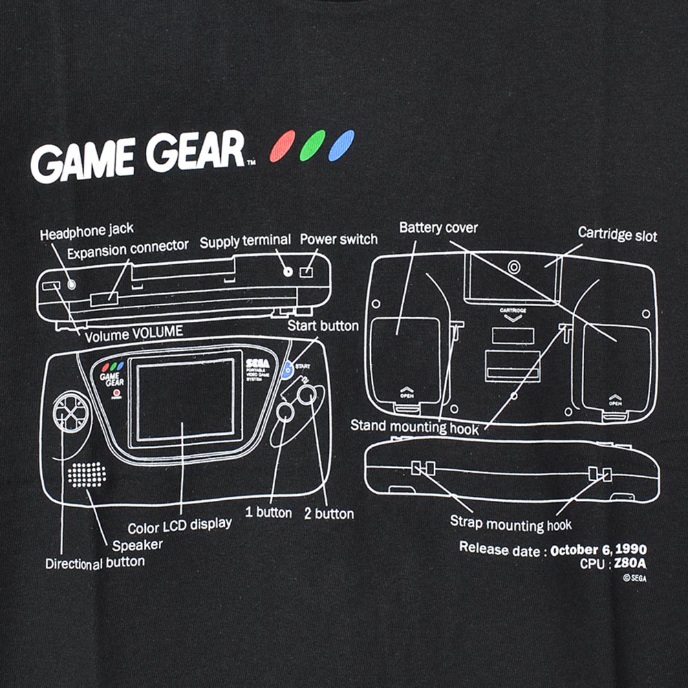 [Discontinued last sale/special price] SEGAHERD - Game Gear / Back print / T-shirt / Men's