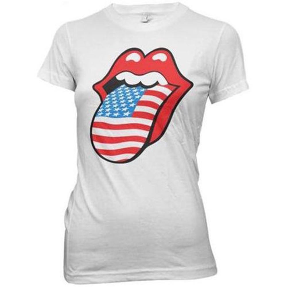ROLLING STONES ローリングストーンズ (来日 35周年 記念 ) - USA Tongue Tour Babydoll / バックプリントあり / Tシャツ / レディース 【公式 / オフィシャル】