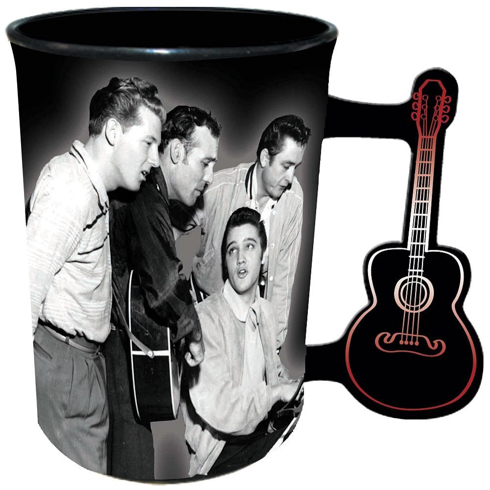 ミリオンダラー・カルテット60周年記念 ELVIS PRESLEY エルヴィスプレスリー (生誕 90周年 ) - Million Dollar Quartet Mug w / Guitar Handle / マグカップ