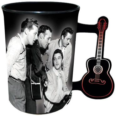 ミリオンダラー・カルテット60周年記念 ELVIS PRESLEY エルヴィスプレスリー (生誕 90周年 ) - Million Dollar Quartet Mug w / Guitar Handle / マグカップ