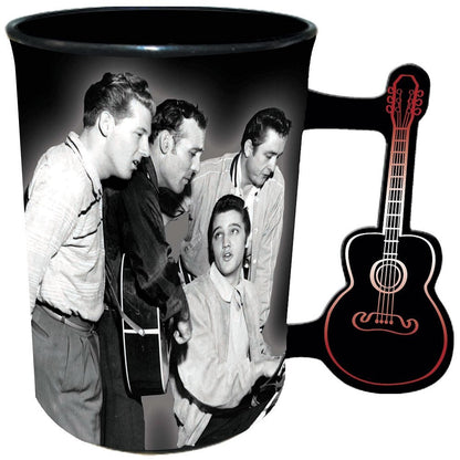 ミリオンダラー・カルテット60周年記念 ELVIS PRESLEY エルヴィスプレスリー (生誕 90周年 ) - Million Dollar Quartet Mug w / Guitar Handle / マグカップ