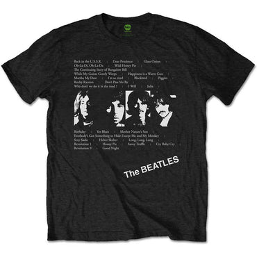 THE BEATLES (65th Anniversary) - White Album Tracks / Back Print / T-Shirt / Men's