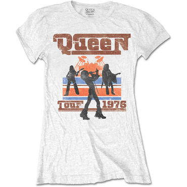 【廃番ラスト販売/特別価格】QUEEN クイーン (初来日50周年 ) - 1976 TOUR SILHOUETTES / Tシャツ / レディース 【公式 / オフィシャル】