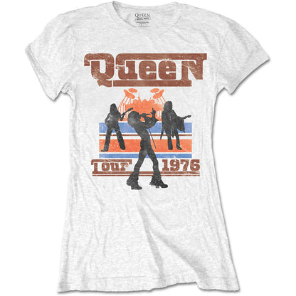 【廃番ラスト販売/特別価格】QUEEN クイーン (初来日50周年 ) - 1976 TOUR SILHOUETTES / Tシャツ / レディース 【公式 / オフィシャル】