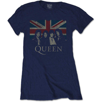 QUEEN クイーン (初来日50周年 ) - Vintage Union Jack / Tシャツ / レディース 【公式 / オフィシャル】