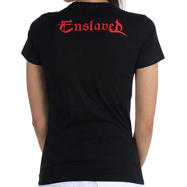 ENSLAVED エンスレイヴド - RED LOGO & SYMBOLS / バックプリントあり / Tシャツ / レディース