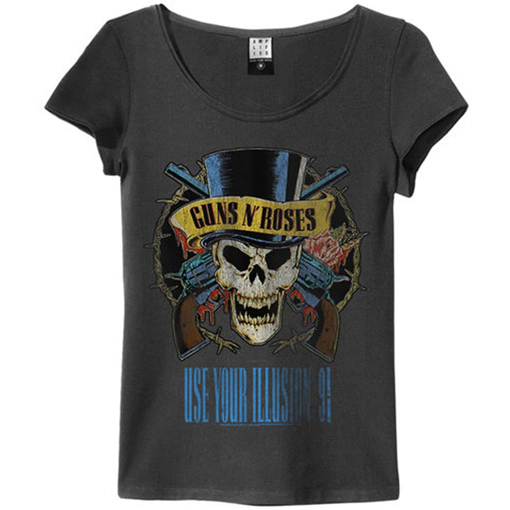 (アンプリファイド) Amplified オフィシャル商品 レディース クイーン Tシャツ Neon Sign クロップ丈 ノースリーブ Amplified（ ブランド ）