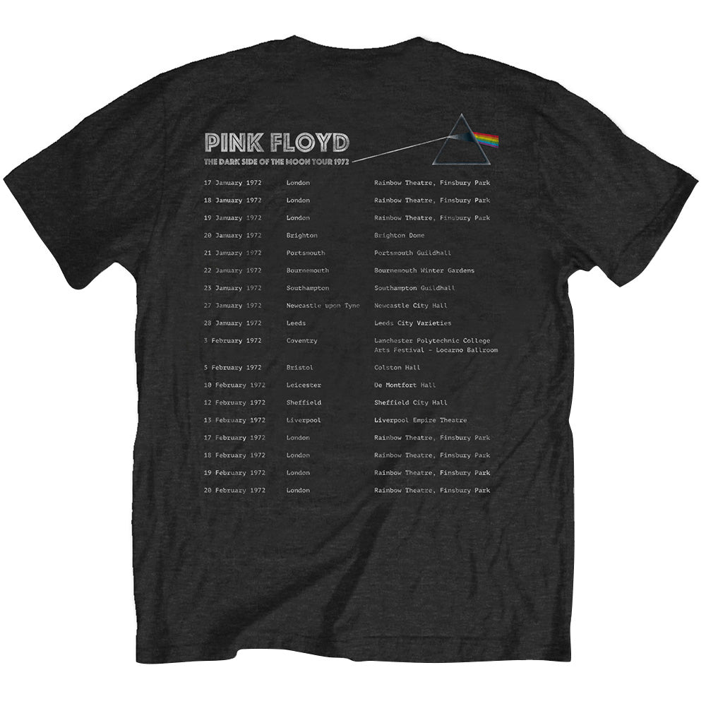 PINK FLOYD ピンクフロイド - DARK SIDE OF THE MOON 1972 TOUR (復刻ツアーTシリーズ) / バックプリントあり / Tシャツ / メンズ