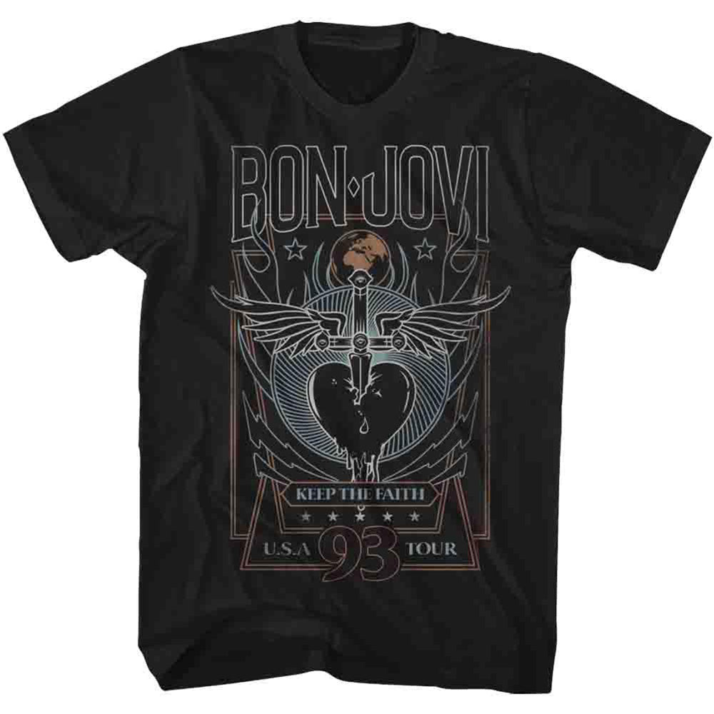 BON JOVI ボンジョヴィ - 93 TOUR / バックプリントあり / Tシャツ / メンズ