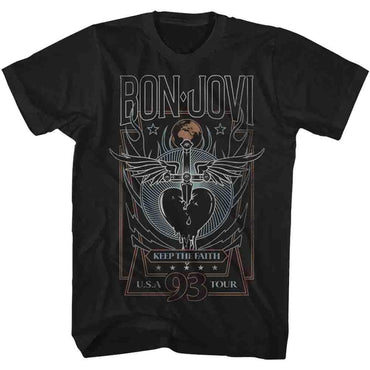 BON JOVI ボンジョヴィ - 93 TOUR / バックプリントあり / Tシャツ / メンズ