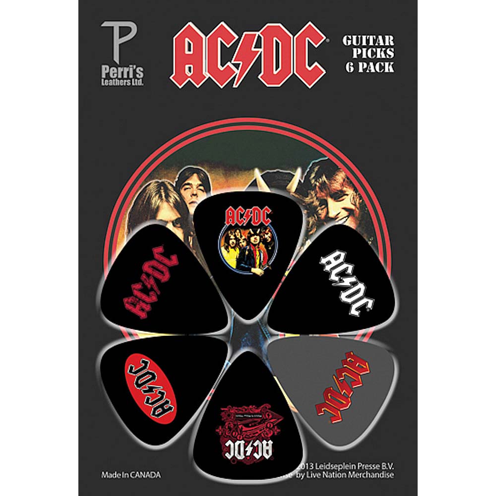 AC/DC エーシーディーシー (Back in Black 45周年 ) - Guitar Pics 6枚セット / ギターピック 【公式 / オフィシャル】