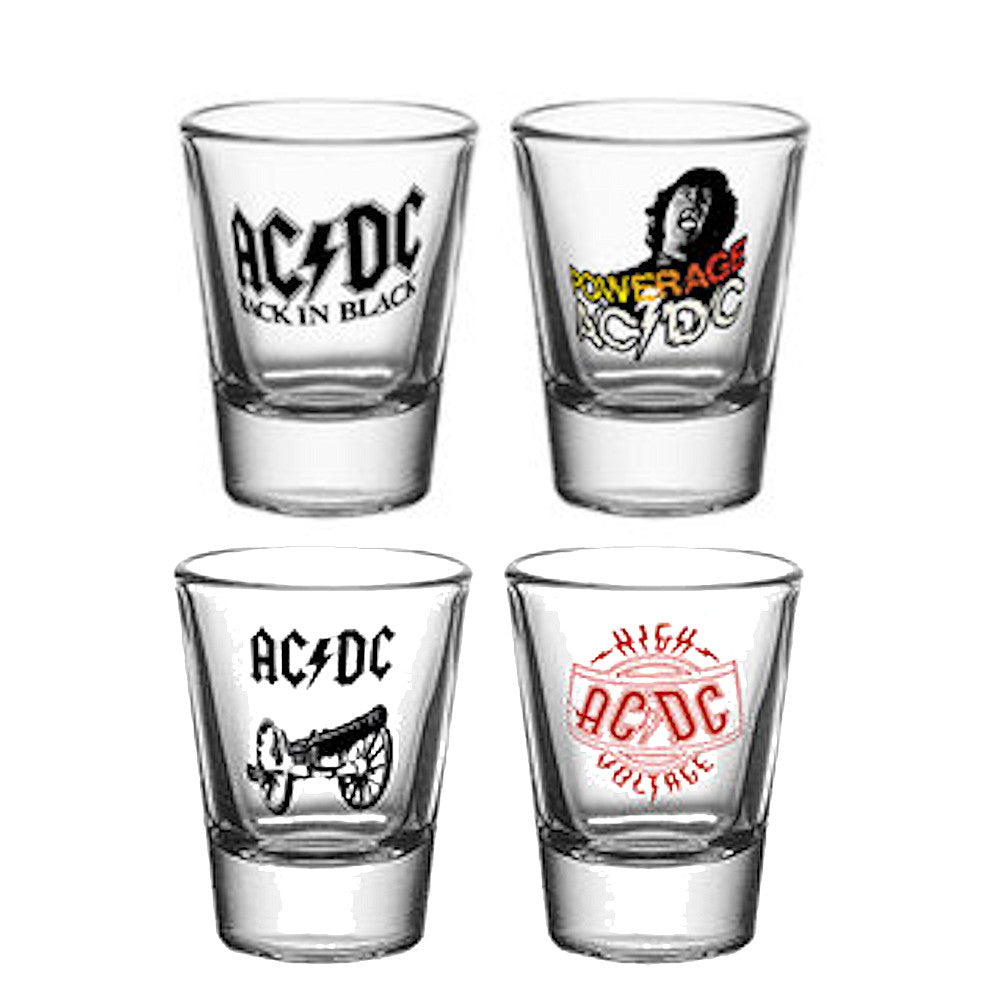 AC/DC エーシーディーシー (Back in Black 45周年 ) - Mix / ショットグラス4個セット / 食器・グラス 【公式 / オフィシャル】