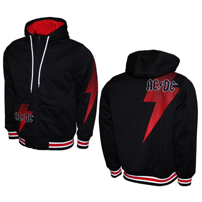 AC/DC - (来日 45周年 ) - BOLT BLACK DOUBLE KNIT HOODIE / ジップ