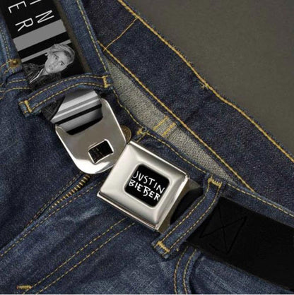 JUSTIN BIEBER - Seatbelt Belts / 3-POSES / COLOR BLACK / Belts &amp; Buckles