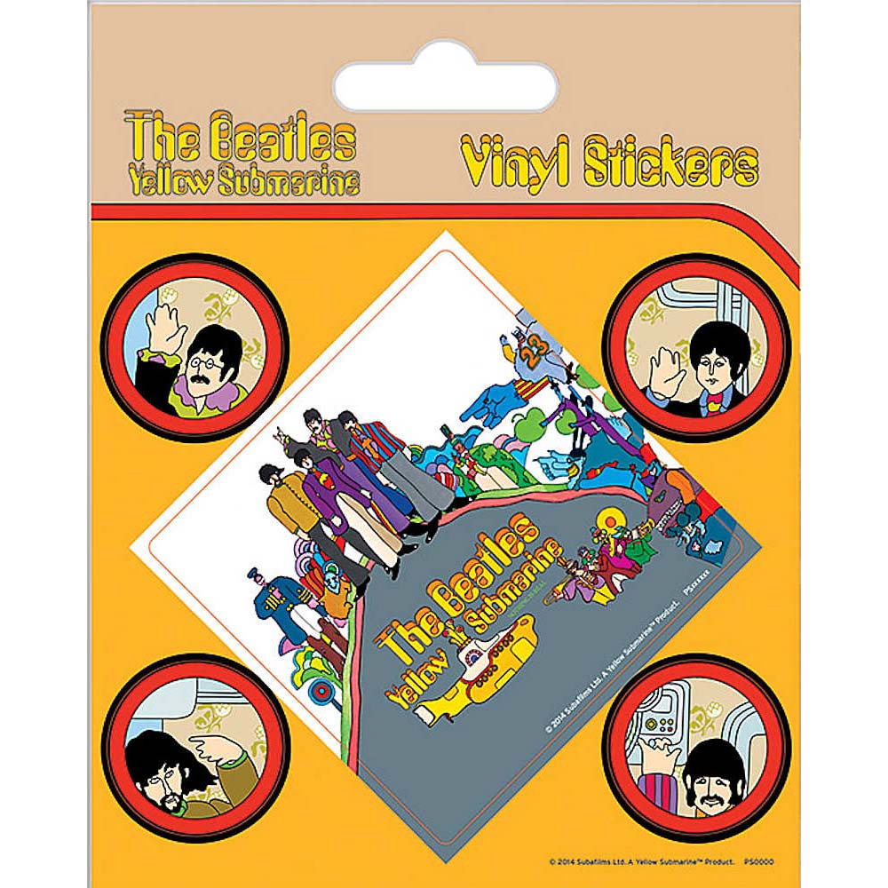 THE BEATLES ビートルズ (結成 65周年 ) - YELLOW SUBMARINE / ステッカー 【公式 / オフィシャル】