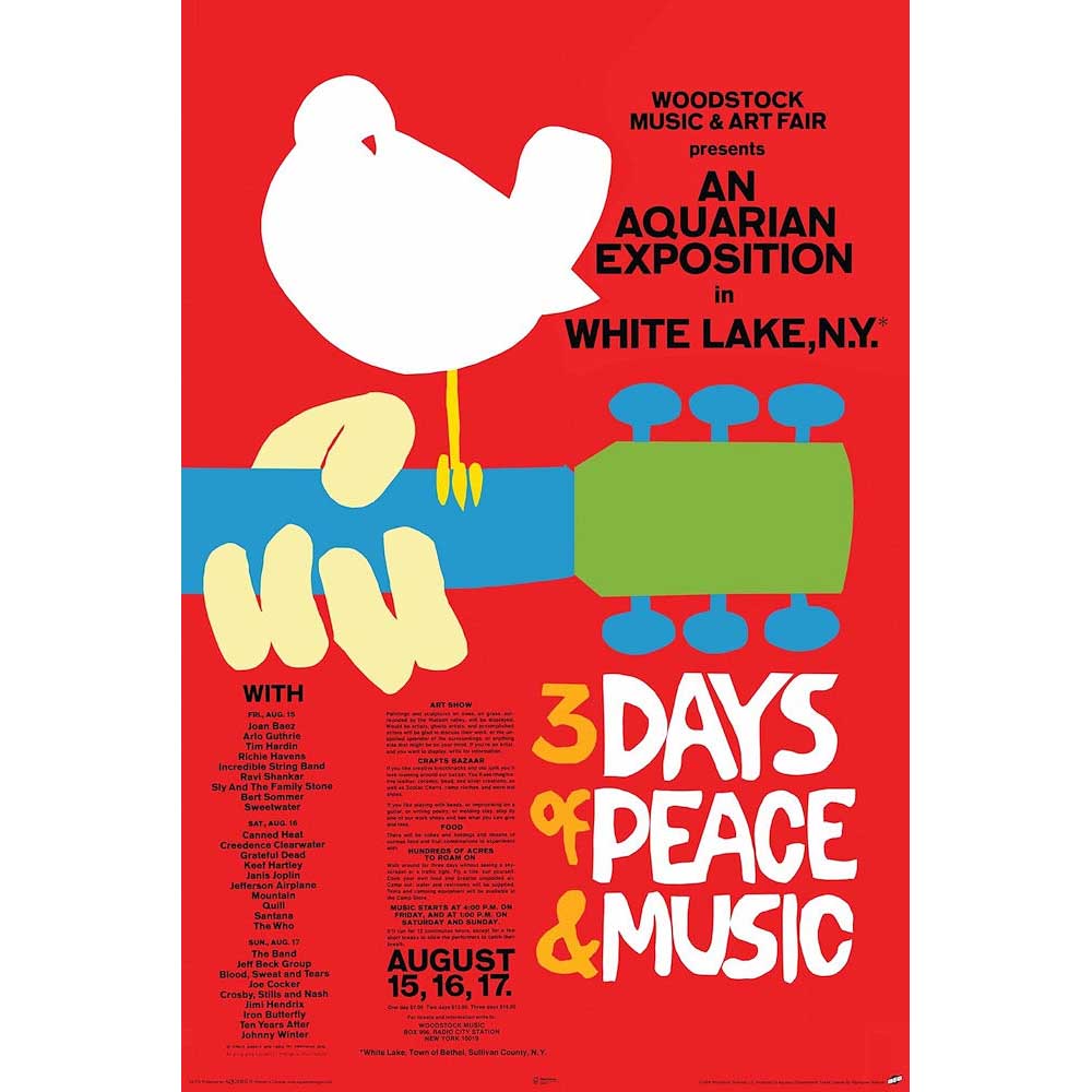 WOODSTOCK ウッドストック (映画公開 55周年 ) - Red / ポスター 【公式 / オフィシャル】