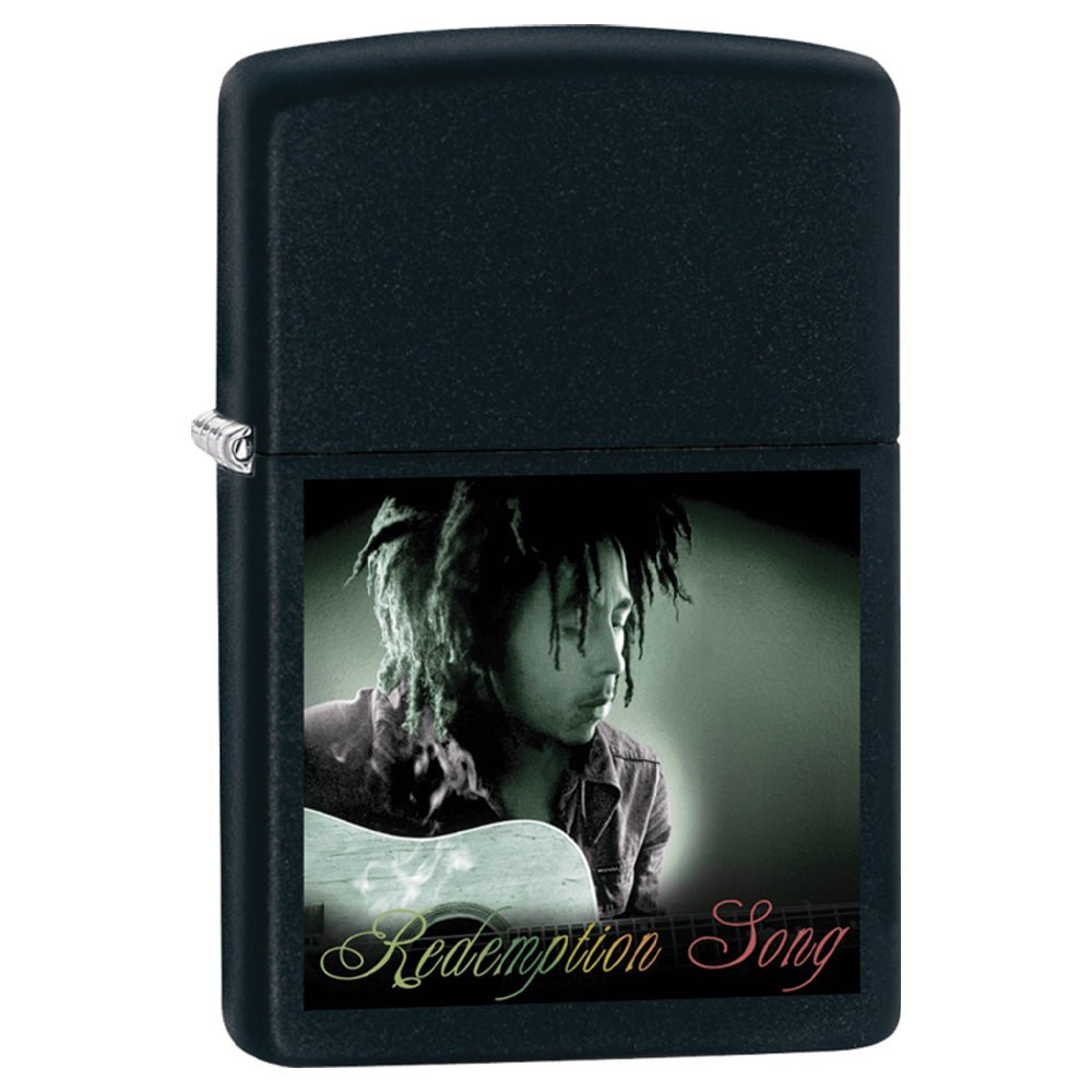 BOB MARLEY - (追悼 45周年 ) - Playing Guitar Black Matte Zippo Lighter