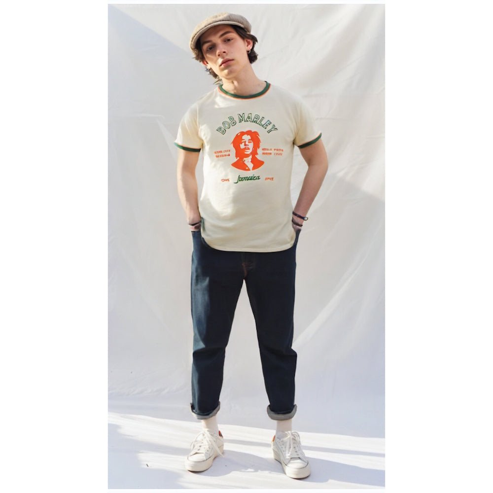 希少 アイコニッククチュール ボブマーリー Tシャツ リンガーラインストーン M BOB MARLEY ボブマーリー (追悼 45周年 ) - Thing Called Love