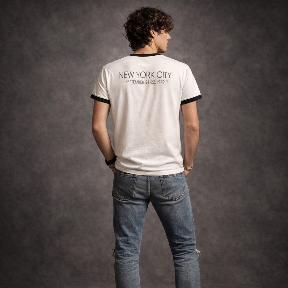 BRUCE SPRINGSTEEN ブルーススプリングスティーン - NYC / White / バックプリントあり / リンガー / Tシャツ / メンズ｜公式ライセンス商品｜PGS