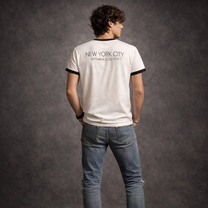 BRUCE SPRINGSTEEN ブルーススプリングスティーン - NYC / White / バックプリントあり / リンガー / Tシャツ / メンズ｜公式ライセンス商品｜PGS