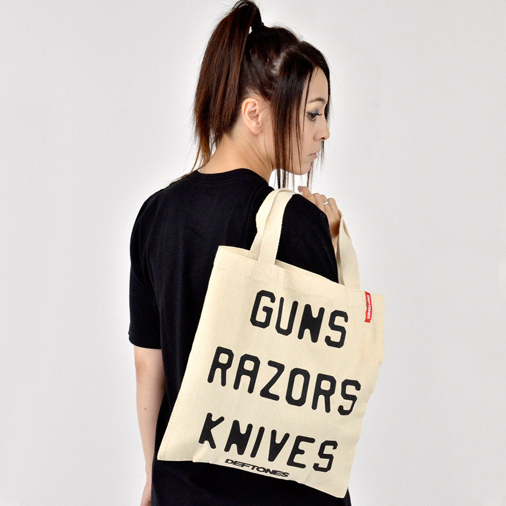 DEFTONES デフトーンズ (デビュー 30周年 ) - Guns Razors Knives / トートバッグ 【公式 / オフィシャル】