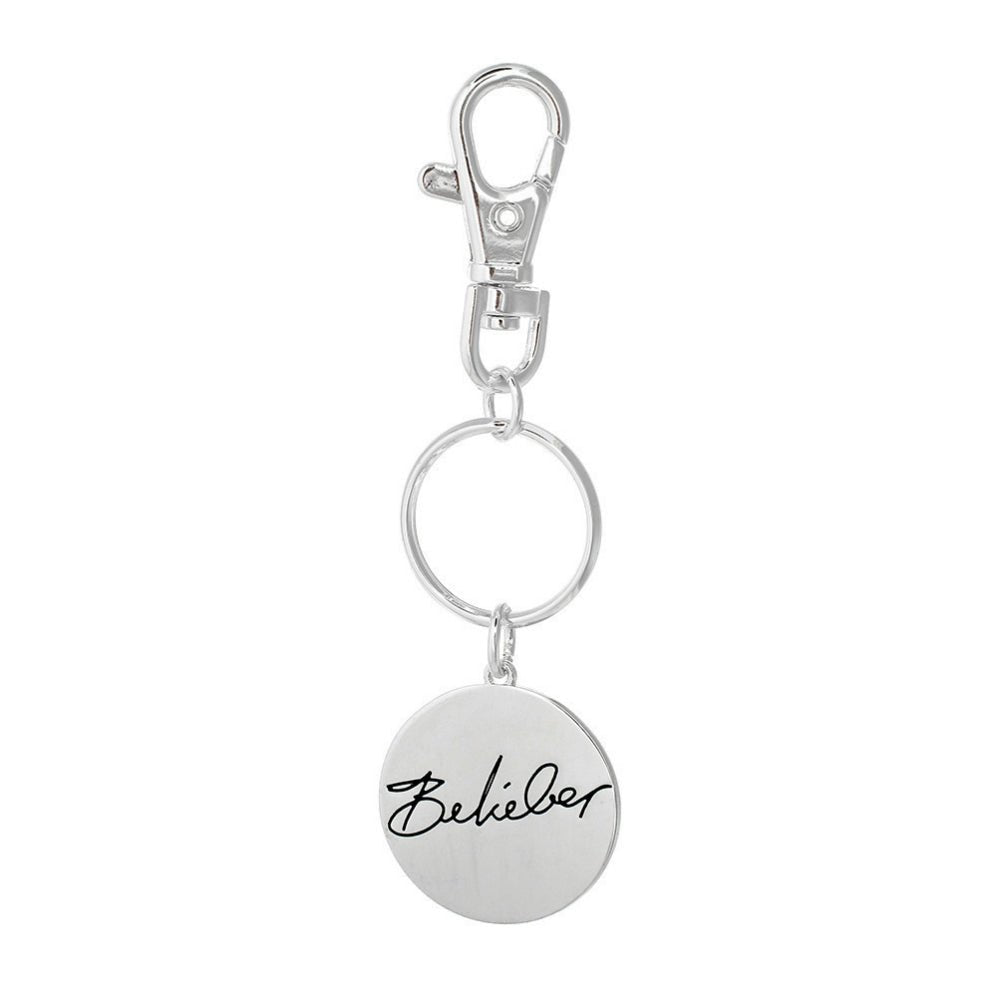 JUSTIN BIEBER ジャスティンビーバー - Belieber Script Disc / Bag Charm / キーホルダー - PGS
