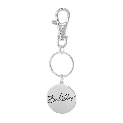 JUSTIN BIEBER ジャスティンビーバー - Belieber Script Disc / Bag Charm / キーホルダー - PGS