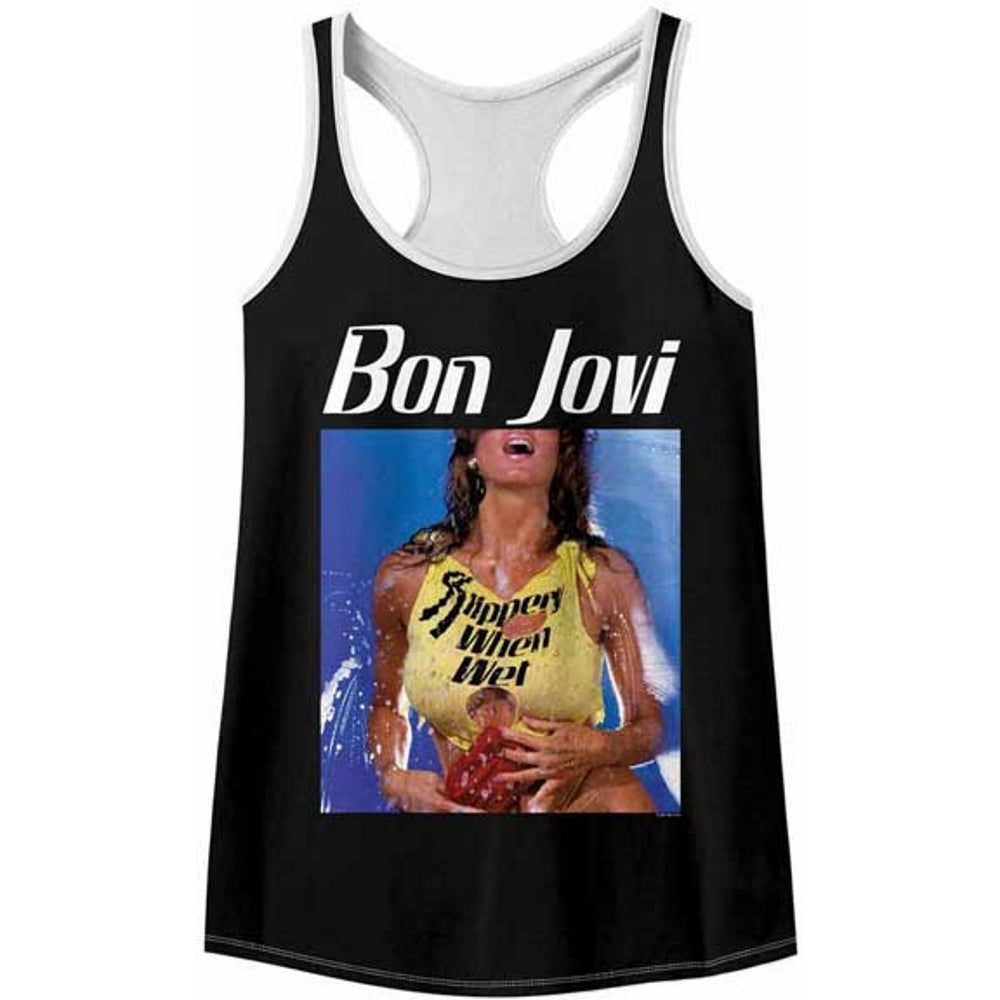 【廃番ラスト販売/特別価格】BON JOVI ボンジョヴィ - BON SLIPPERY / タンクトップ / レディース 【公式 / オフィシャル】
