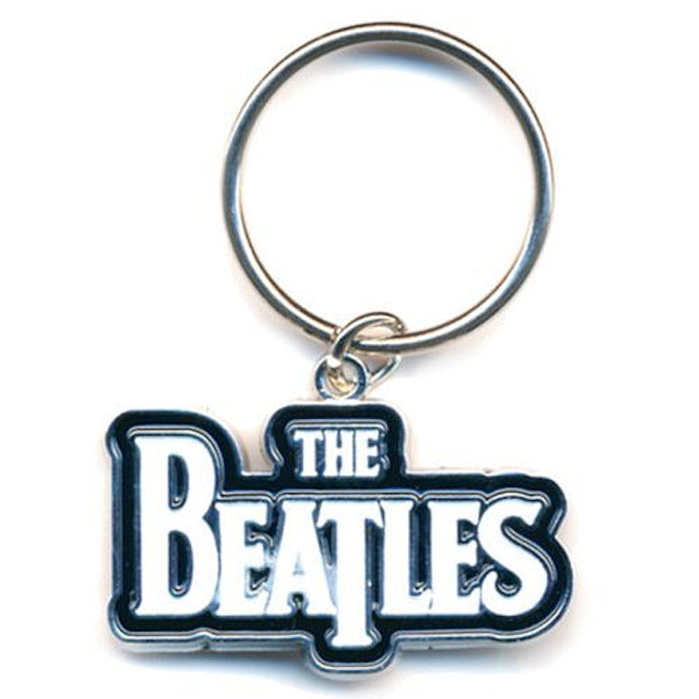 THE BEATLES ビートルズ (結成 65周年 ) - LOGO (WHITE) KEY-CHAIN / キーホルダー 【公式 / オフィシャル】