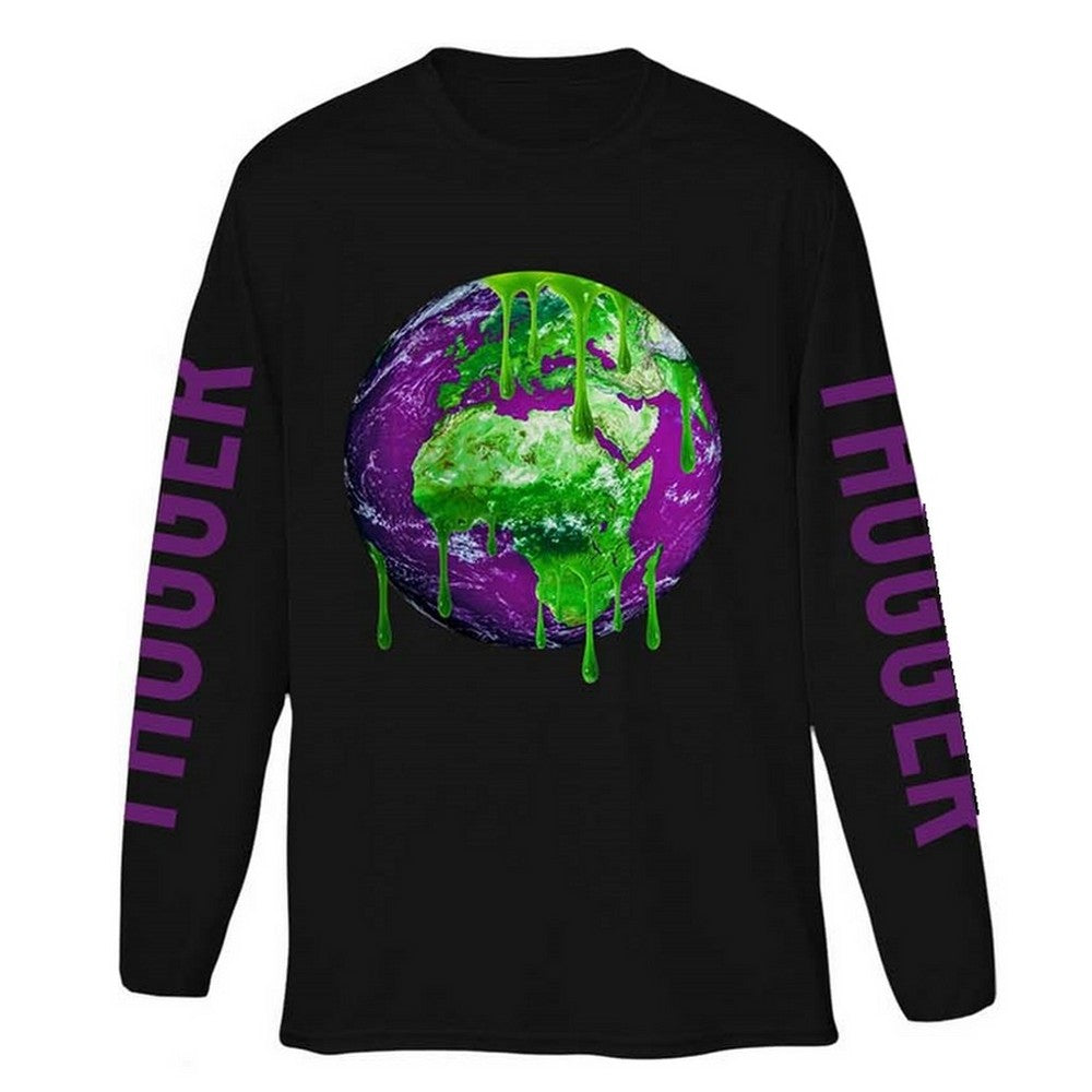 YOUNG THUG - Thugger Globe / Back &amp; Arm Print / Long Sleeve / Men's T-Shirt