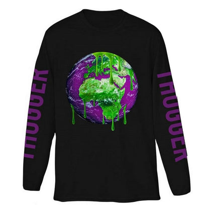 YOUNG THUG - Thugger Globe / Back &amp; Arm Print / Long Sleeve / Men's T-Shirt