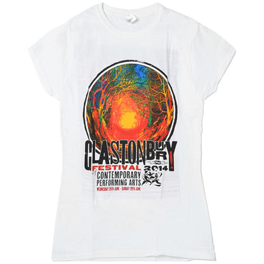 フェス公式Tシャツ GLASTONBURY グラストンベリー (開催 55周年 ) - FESTIVAL 2014 （超レア） / バックプリントあり / Tシャツ / レディース