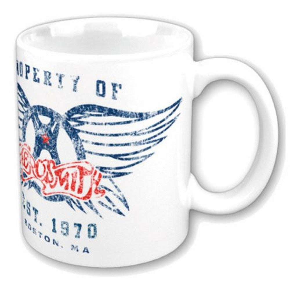 AEROSMITH エアロスミス (結成 55周年 ) - Boxed Standard Mug: Property of Logo / マグカップ 【公式 / オフィシャル】