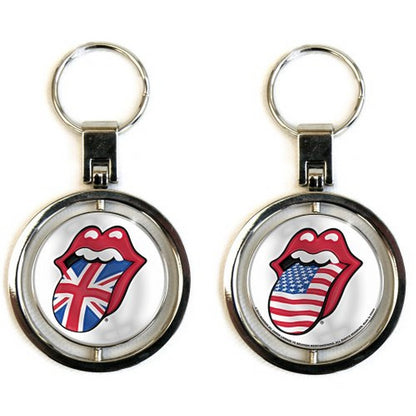 ROLLING STONES ローリングストーンズ (来日 35周年 記念 ) - UK & US Tongues / スピナー・キーチェイン / キーホルダー 【公式 / オフィシャル】