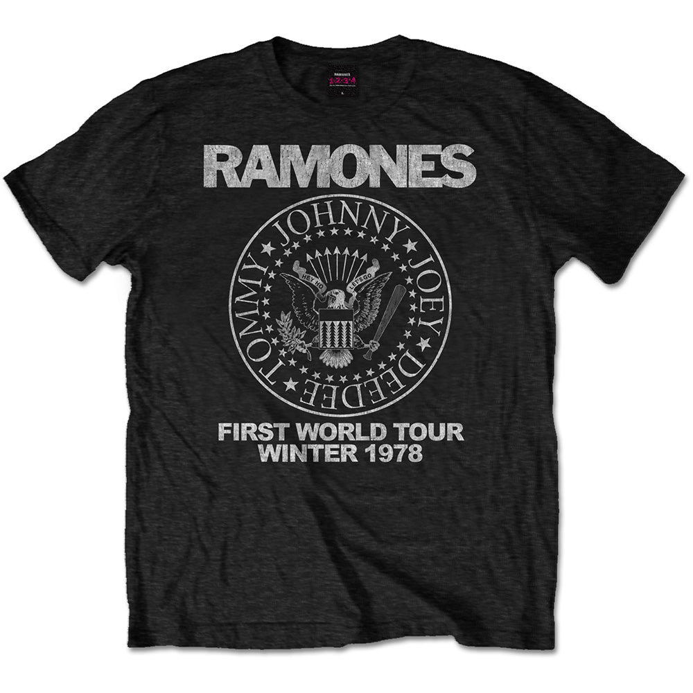 RAMONES ラモーンズ (来日 45周年 ) - First World Tour 1978 （復刻ツアーTシリーズ） / Tシャツ / メンズ 【公式 / オフィシャル】