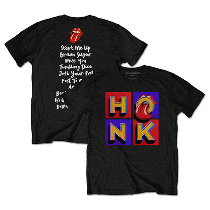 ROLLING STONES ローリングストーンズ (来日 35周年 記念 ) - Honk Album Tracklist / バックプリントあり / Tシャツ / メンズ 【公式 / オフィシャル】
