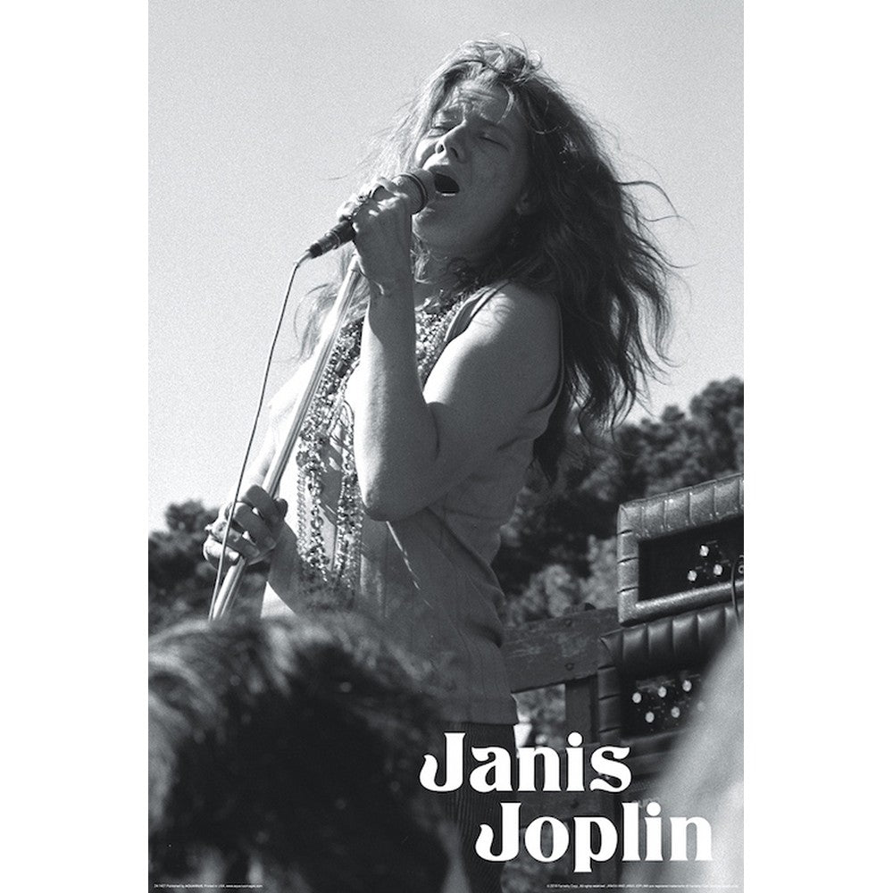 JANIS JOPLIN ジャニスジョプリン (追悼 55年 ) - Mic B&W / ポスター 【公式 / オフィシャル】