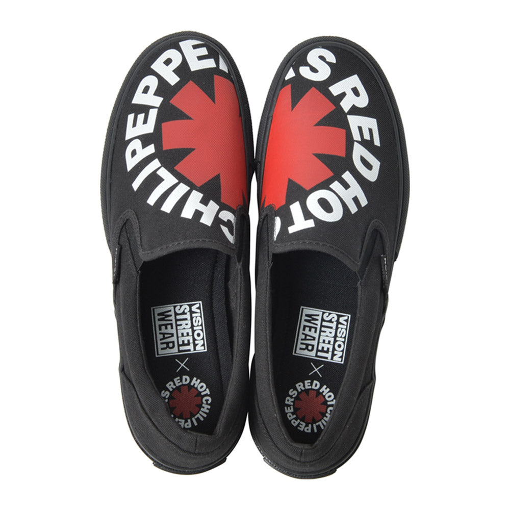 RED HOT CHILI PEPPERS (35th anniversary of their visit to Japan) - CANVAS SLIP-ON RHCP Black / VISION STREET WEAR (brand) / Sneakers / Women's