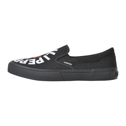 RED HOT CHILI PEPPERS (35th anniversary of their visit to Japan) - CANVAS SLIP-ON RHCP Black / VISION STREET WEAR (brand) / Sneakers / Women's