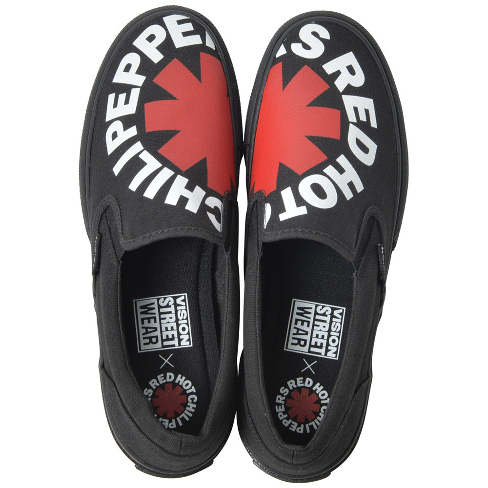 RED HOT CHILI PEPPERS (35th anniversary of their visit to Japan) - CANVAS SLIP-ON RHCP Black / VISION STREET WEAR (brand) / Sneakers / Men's
