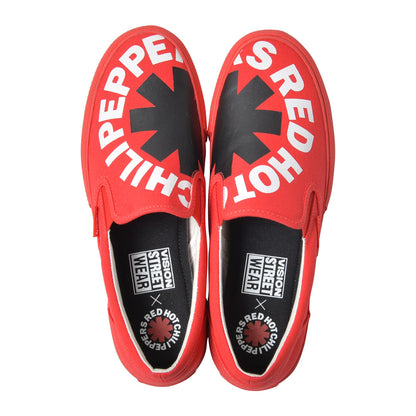RED HOT CHILI PEPPERS (35th anniversary of their visit to Japan) - CANVAS SLIP-ON RHCP Red / VISION STREET WEAR (brand) / Sneakers / Women's