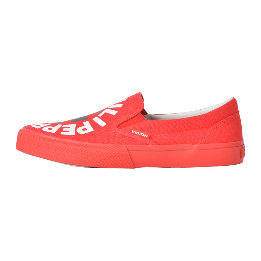 RED HOT CHILI PEPPERS (35th anniversary of their visit to Japan) - CANVAS SLIP-ON RHCP Red / VISION STREET WEAR (brand) / Sneakers / Women's