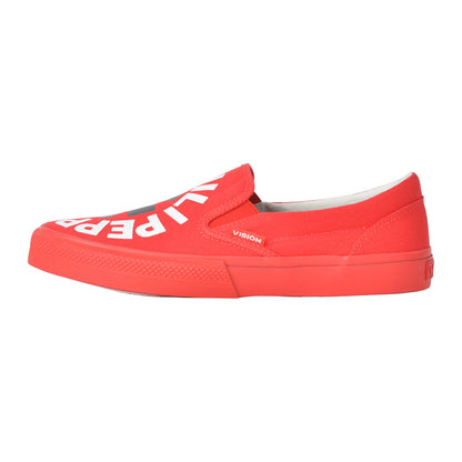 RED HOT CHILI PEPPERS (35th anniversary of their visit to Japan) - CANVAS SLIP-ON RHCP Red / VISION STREET WEAR (brand) / Sneakers / Women's